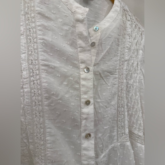 Sundance White Mandarin Collar Embellished Blouse - Picture 3 of 7